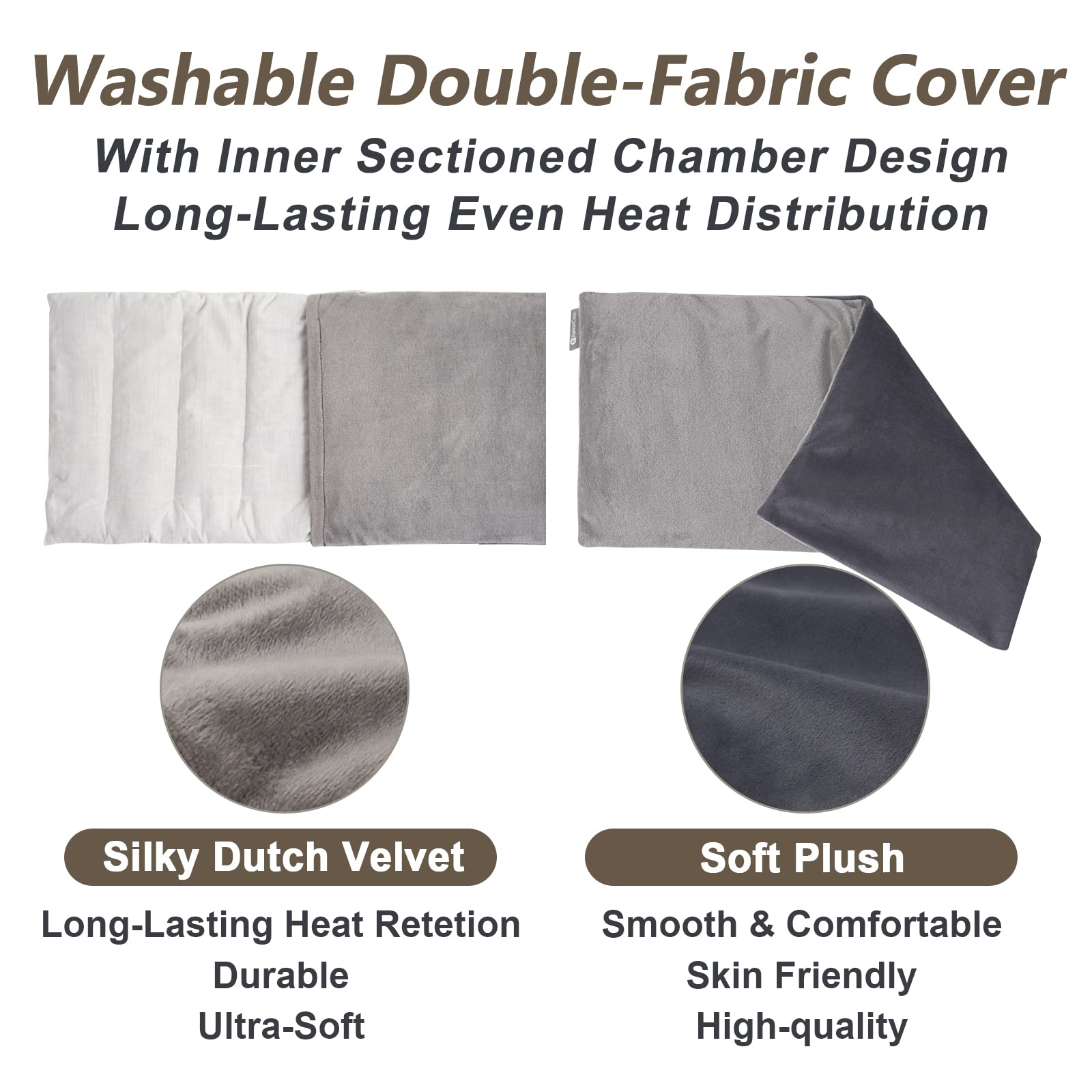 RelaxCoo Microwave Heating pad with Washable Cover 6 * 12