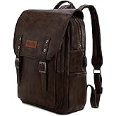 Montana West × Wrangler Backpack for Women Men Business Work Backpack Unisex Vegan Leather Stylish Coffee Backpack Purse