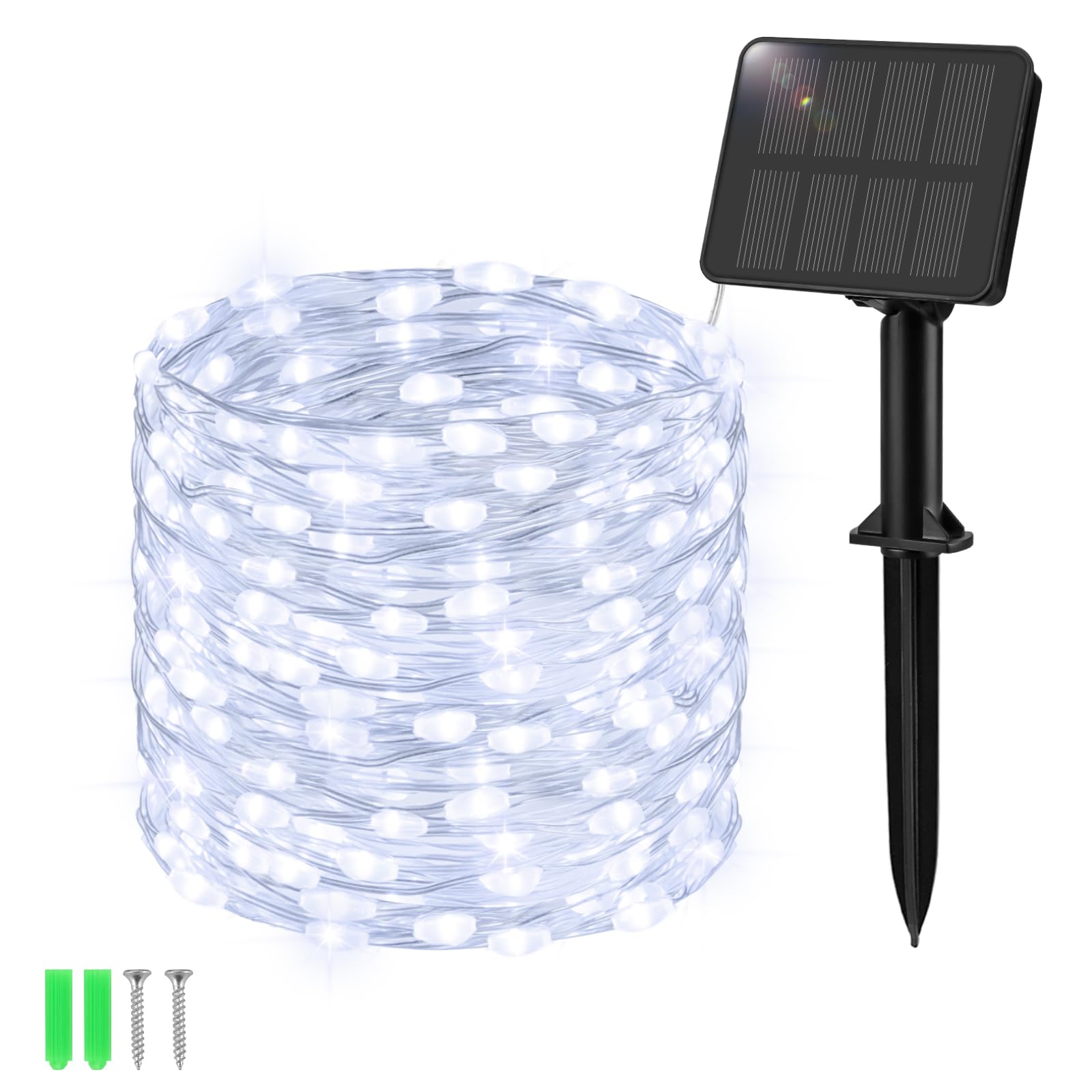 Etopgo Solar String Lights Outdoor Garden, 15M 150LED Solar Powered Fairy Lights Waterproof,8 Modes Copper Wire Decoration Lights for Tree,Patio, Garden,Yard,Home,Wedding