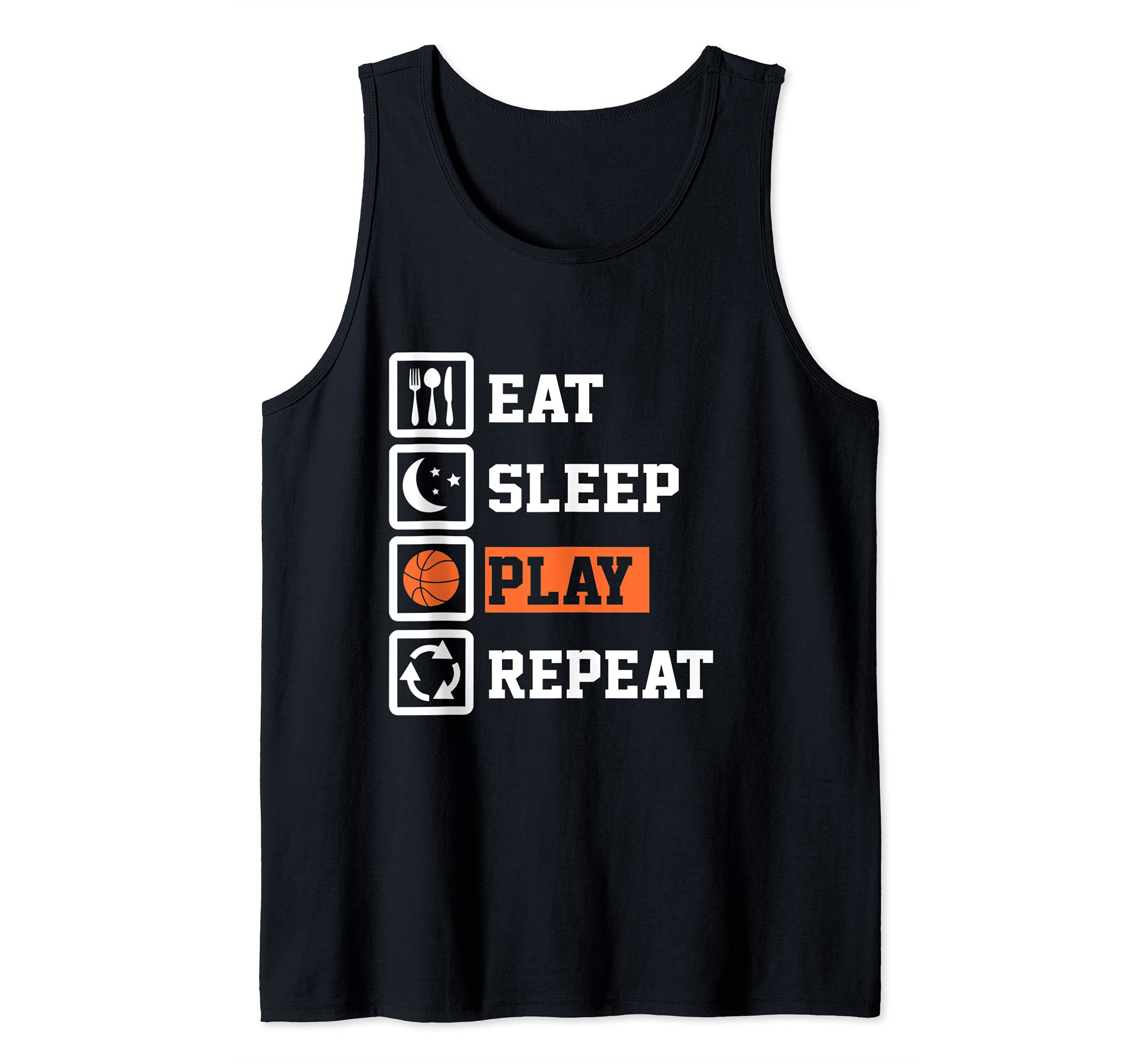 Eat Sleep Basketball Repeat Funny Basketball Tank Top