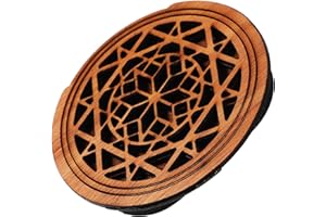 Milisten Wooden Acoustic Guitar Soundhole Cover with Carved Design Feedback Muter for Stage Studio Use Guitar Accessories