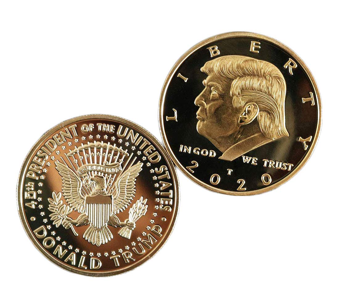 5 Pcs 2020 Donald Trump Commemorative Coin, Gold Plated President Eagle Seal Collection, Patriot Gift