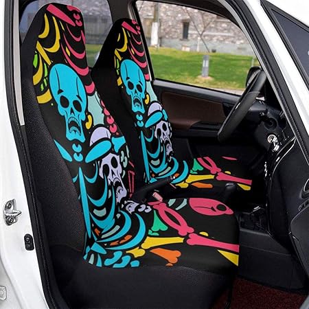 Amazon 色とりどりのスケルトン飾り カーシートカ 軽自動車 普通車 前席 運転席 助手席 フロントシートアプリケーション 車 バイク 車 バイク