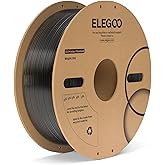 ELEGOO PC Filament 1.75mm Clear Black 1KG, Tough and Durable Professional 3D Printer Filament Dimensional Accuracy +/- 0.05mm 1KG Spool Heat Resistant 3D Printing Polycarbonate Material