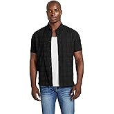 GUESS Mens Short Sleeve Idris Embroidery Shirt