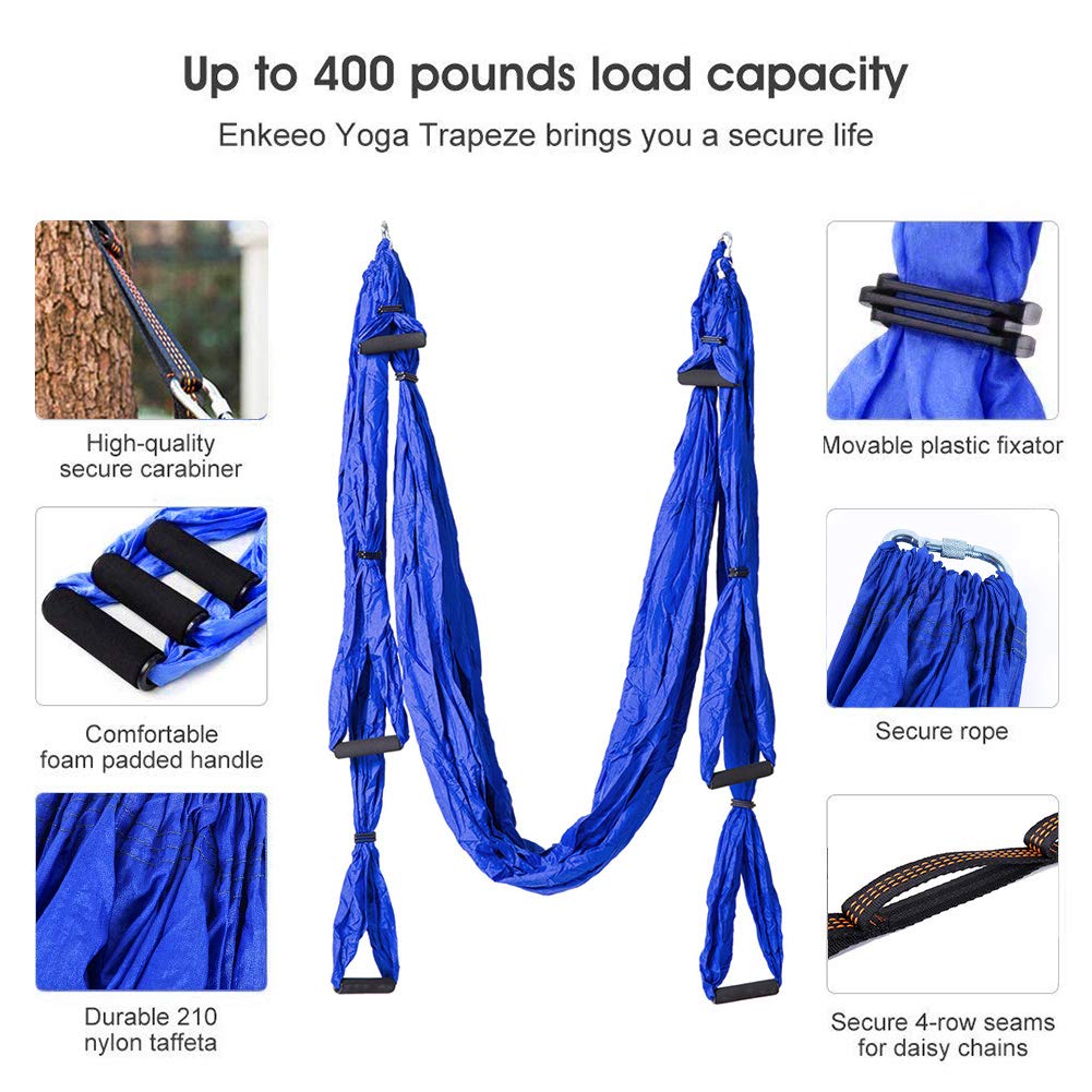 CleanDell Yoga Hammock Set Aerial Silk Yoga Set Safe Deluxe Aerial Kit Antigravity yoga Swing/Sling/Inversion Tool