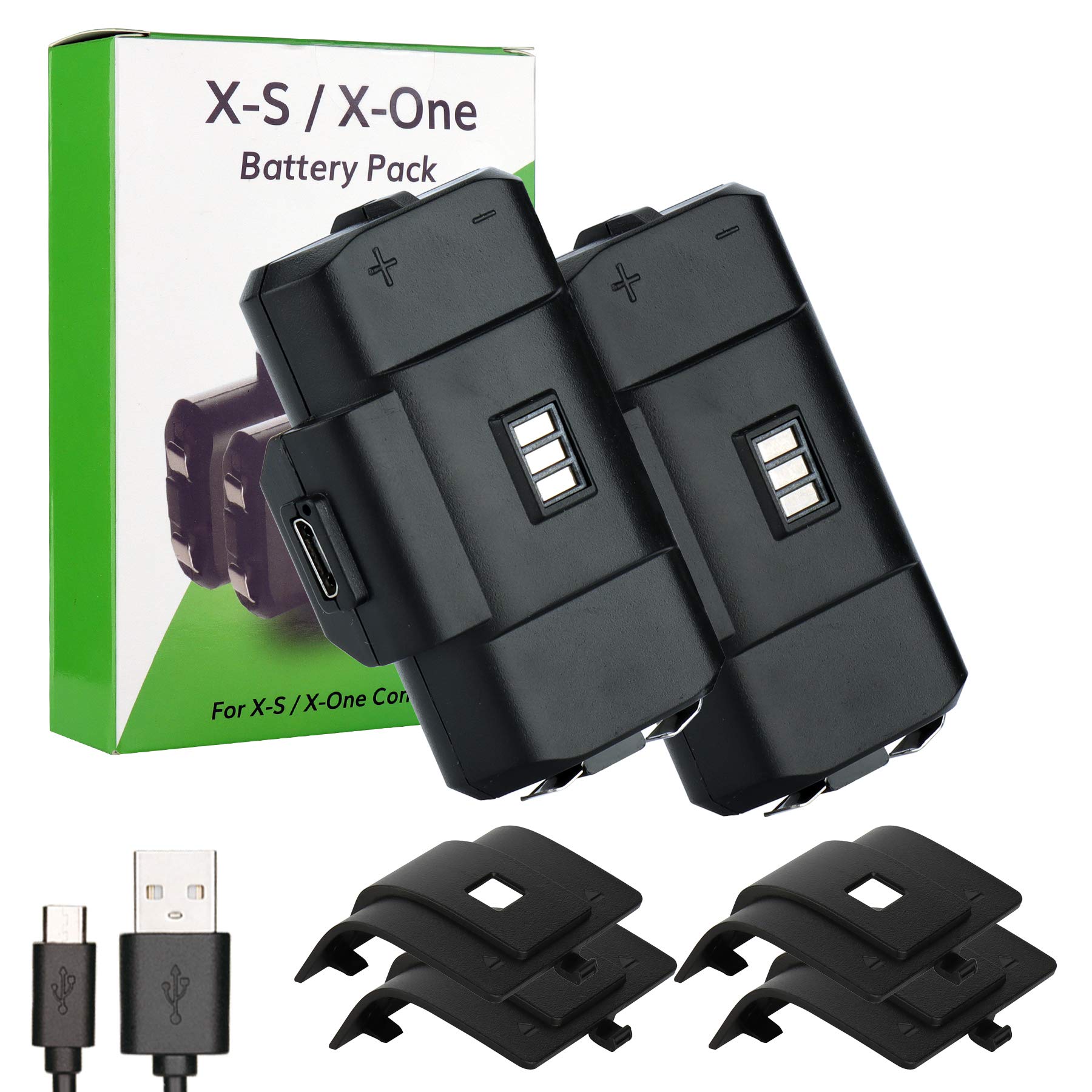 RTop Controller Battery Pack for Xbox Series X|S, Xbox One/One X/One S Elite, 2 Pack 1100mAh Rechargeable Battery Pack for Xbox Series X/Xbox Series S/Xbox One/Xbox One X/Xbox One S Elite Controller