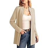 GRACE KARIN Women's 2025 Long Sleeve Open Front Knit Cardigan Notch Collar Sweater Blazer Jacket Fall Winter Clothing