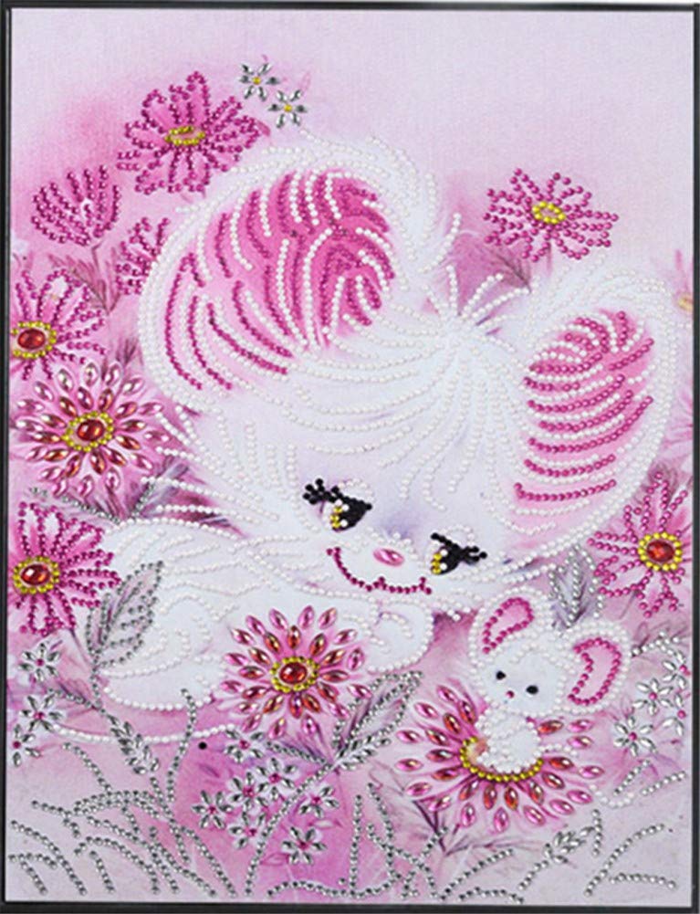 ABEUTY Diamond Painting Special Shaped Drills Kits, Two Mice in The Flowers 5D DIY Diamond Art 30x40cm Mosaic Kit (Mice)