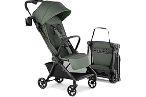 Mompush Nexis Carbon Travel Stroller, Ultra-Lightweight Under 11 lbs, Compact & Airplane Carry-On Approved, One-Second Auto-Fold, One-Hand Full Recline, from Birth to 50 lbs, JPMA Certified