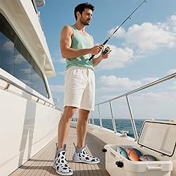 Kalkal Men's Deck Boots, Waterproof Fishing Rain
