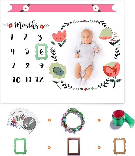 personalized baby monthly milestone blanket