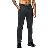 MIER Men's Fleece Lined Sweatpants for Workout Running Athletic Jogging Winter Warm Thermal Gym Track Pants with Pockets