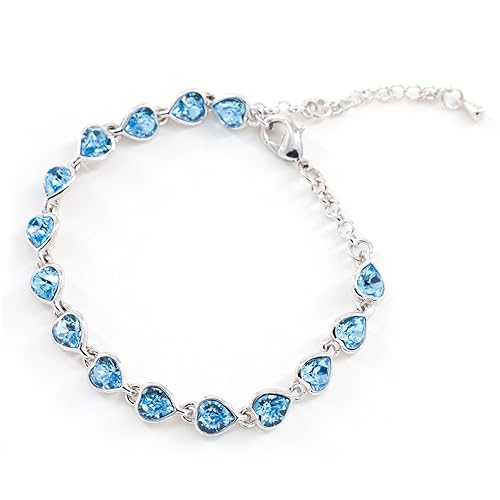 Fashion Jewelry Bracelets, Charm Heart Crystal Diamond Bracelet for women Birthday Gifts for Girlfriend Mon Girls