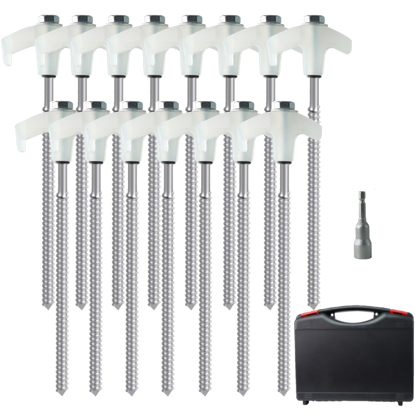 15 Pack Heavy Duty Camping Tent Pegs – Steel Ground Stakes for Hard Soil, Grass & Gazebo – Strong Tent Peg Set for Outdoor Camping, Garden & Festival Use