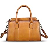 Genuine Leather Purses and Handbags for Women Vintage Handmade Leather Top Handle Purses Satchel Shoulder Bag with Strap