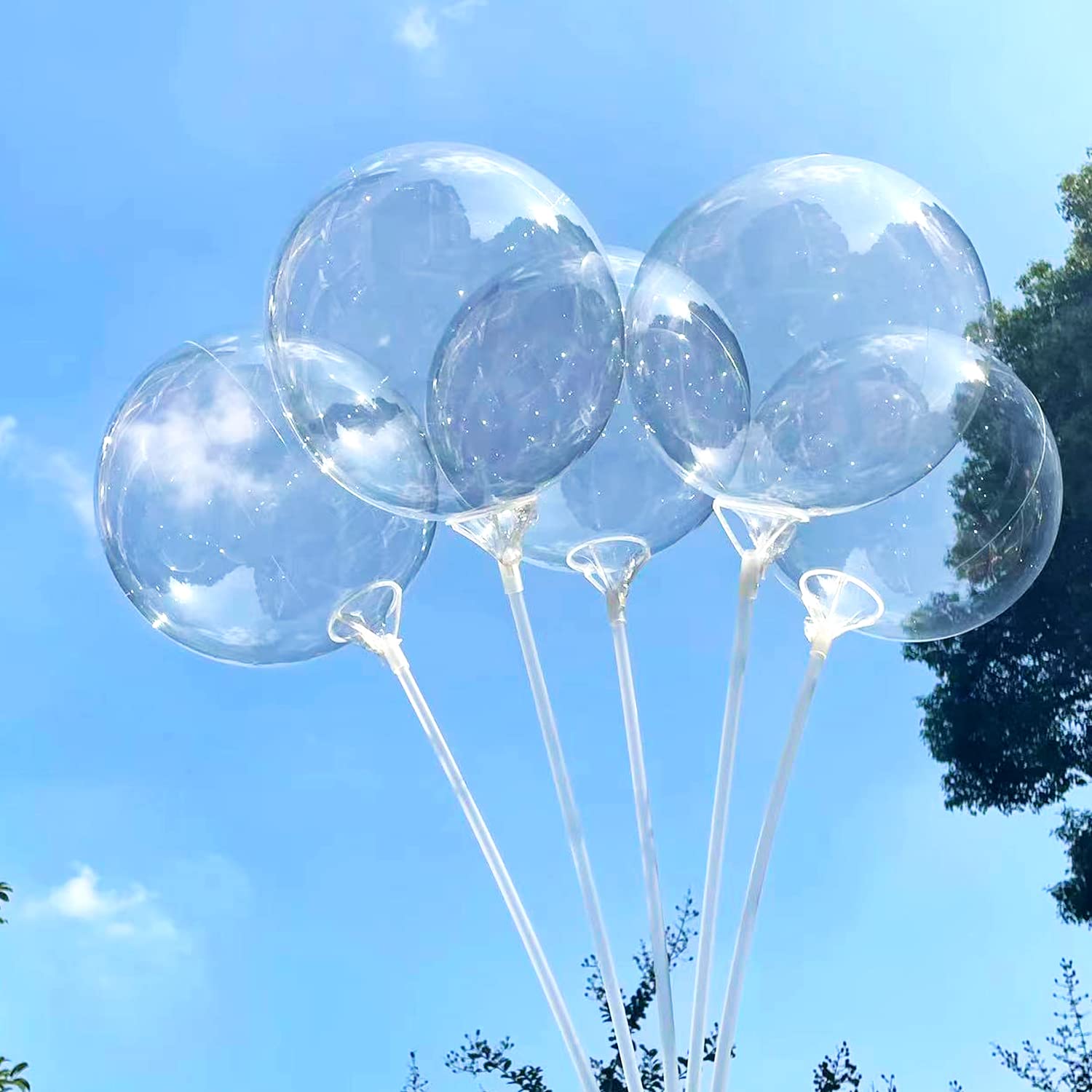 Photo 1 of 25 PCs Clear Bobo Balloons 12 inches Transparent Bubble Balloon for Light Up LED Balloons,Christmas, Party Events, Wedding, Anniversary, Indoor and Outdoor Decoration, Birthdays (12 inch)