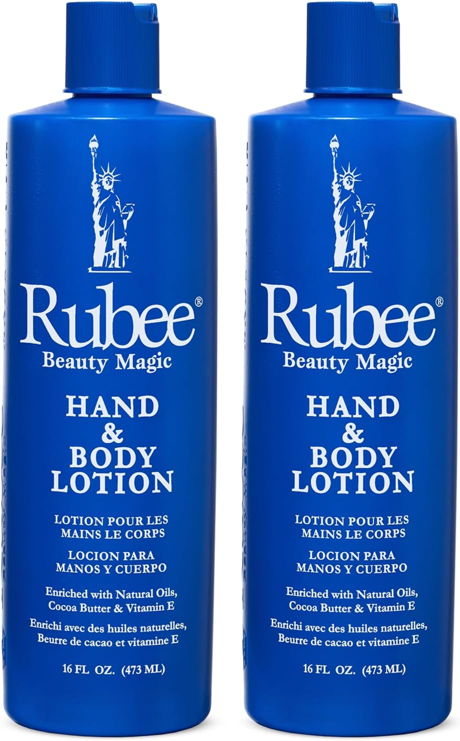 RUBEE Hand & Body Lotion 16oz 2 Pack Herbal Extracts Vitamin E Dry Skin