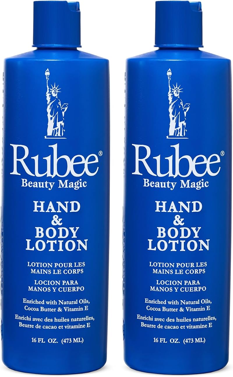 RUBEE Hand & Body Lotion 16oz 2 Pack Herbal Extracts Vitamin E Dry Skin