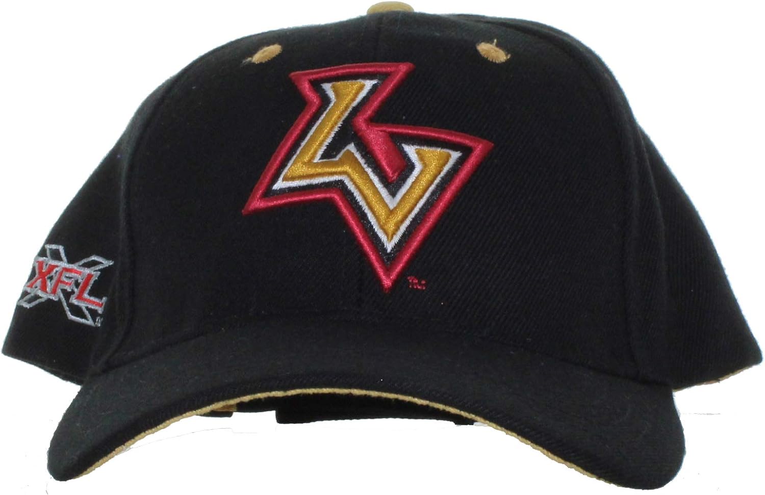 XFL Las Vegas Outlaws Vintage Team Logo and XFL Logo on Black Adjustable Hat at Amazon Men’s