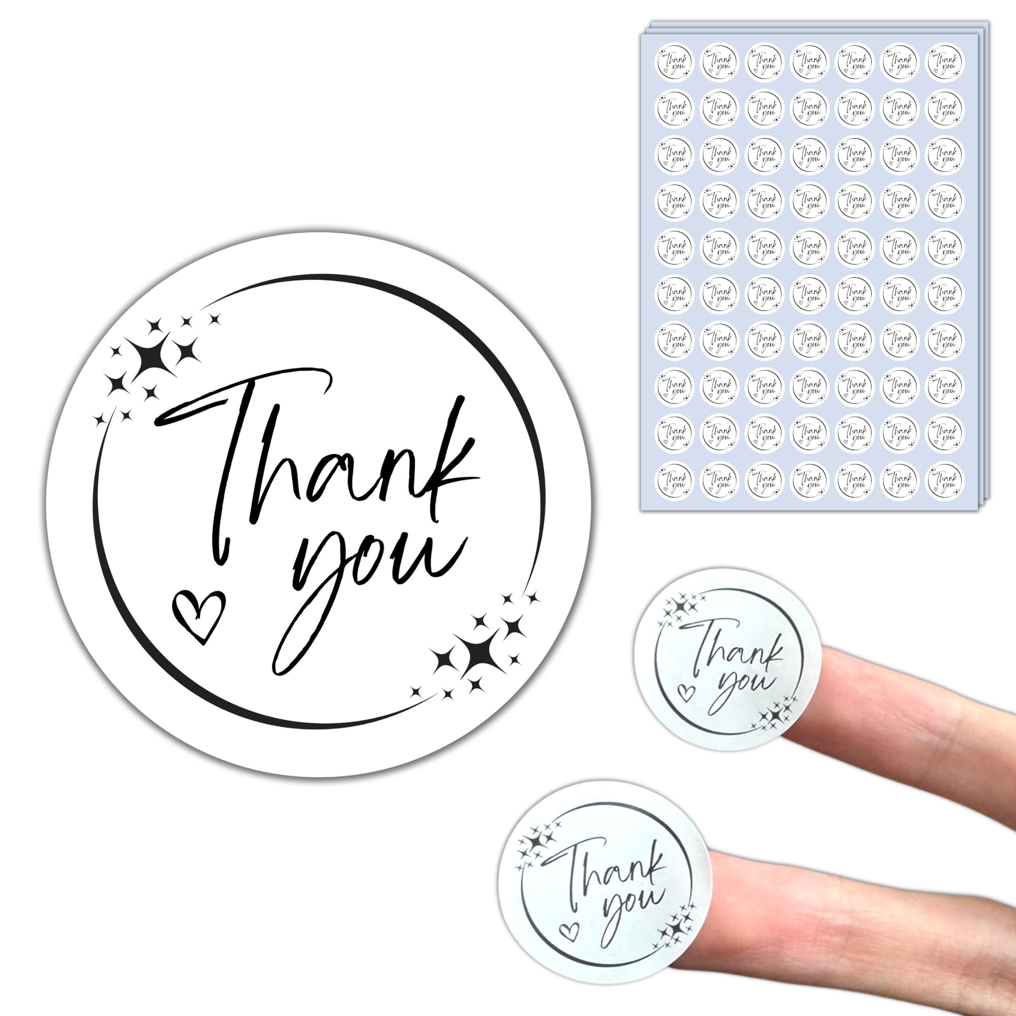 2100 Pieces, 25mm - Thank You Stickers Labels for Small Business, Order Packaging