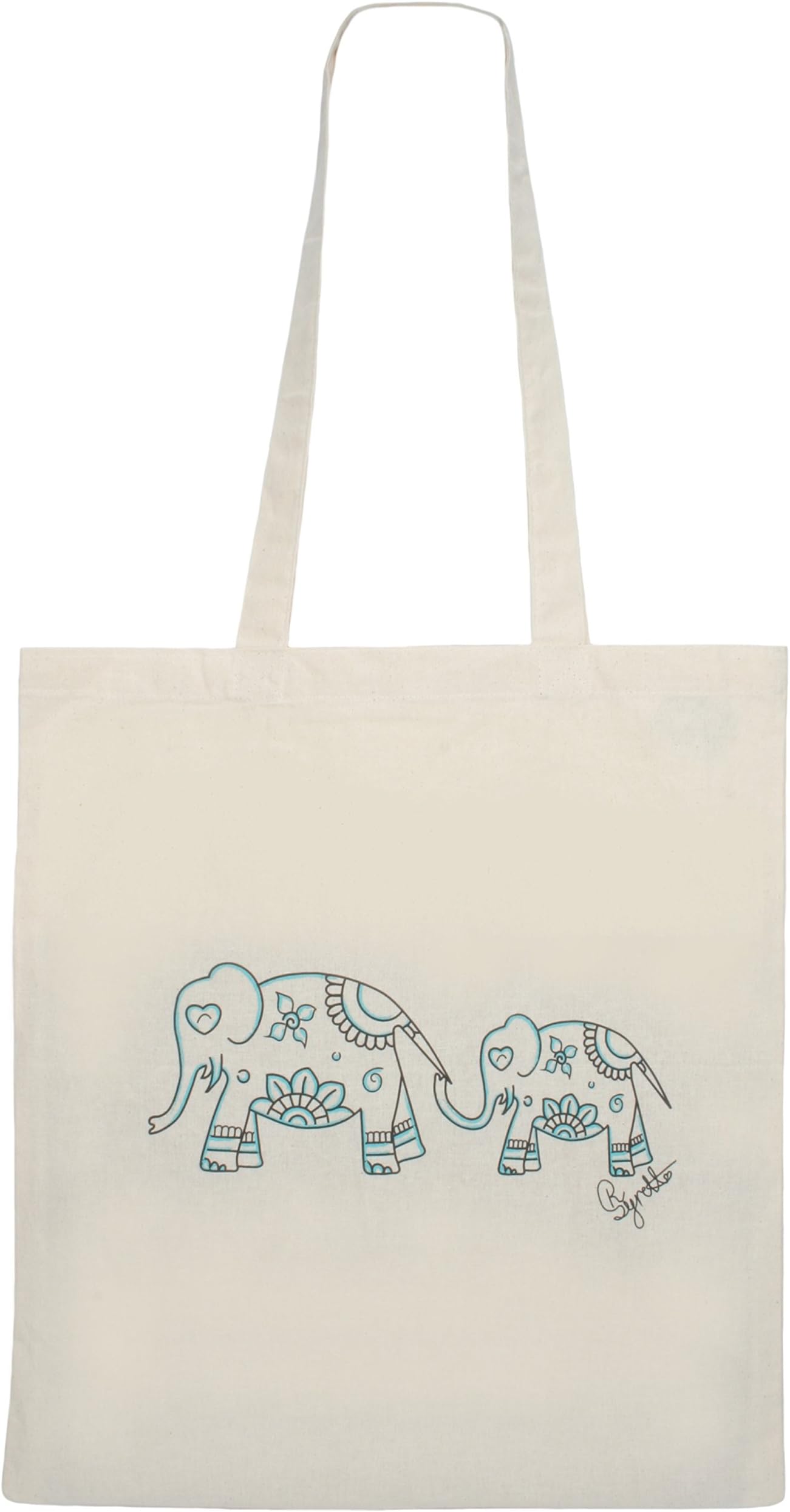 Zest Canvas Shopping Bag with Mandala Elephants