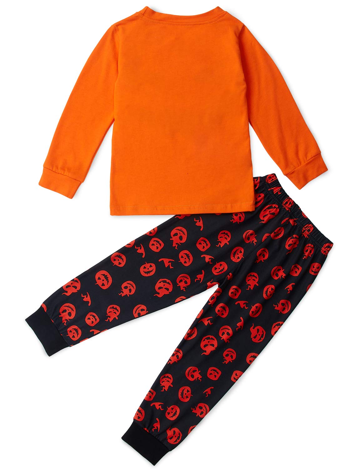 Loveternal Halloween Pumpkin Sleepwear Boys Girls Cute Cartoon Kids Pajamas 2Pcs Orange
