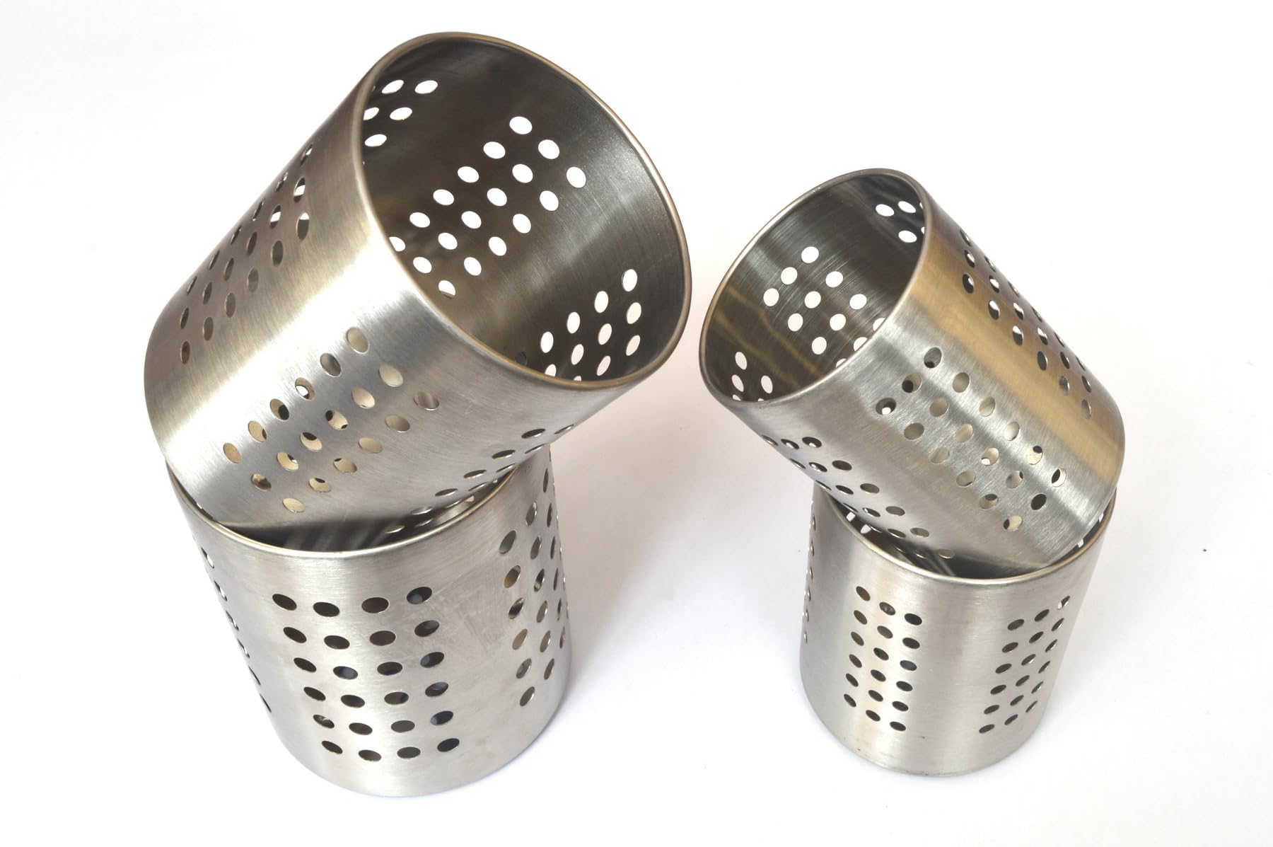 PRC Stainless Steel Utensil Organizer Caddy - Organize Your Silverware, Cutlery, Cooking Utensils and Gadgets with a Large Commercial Restaurant Quality Flatware Caddy Holder Set 0f 4