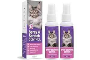 TTLXRL Cat Calming Spray 2Pack Cat Pheromone Spray - Quickly Relieve Stress Reduces Scratching Furniture Peeing Helps Relieve Scratching Marking Anxiety Supports Relief for Fireworks,Travel,Vet Visits 120ml