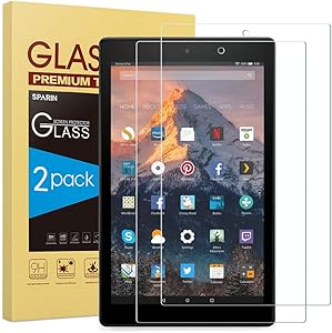 [2-Pack] SPARIN Tempered Glass Screen Protector Compatible with Fire HD 10 (9th / 7th, 2019/2017 Released) and Fire HD 10 Kids Edition (2019/2018 Released)