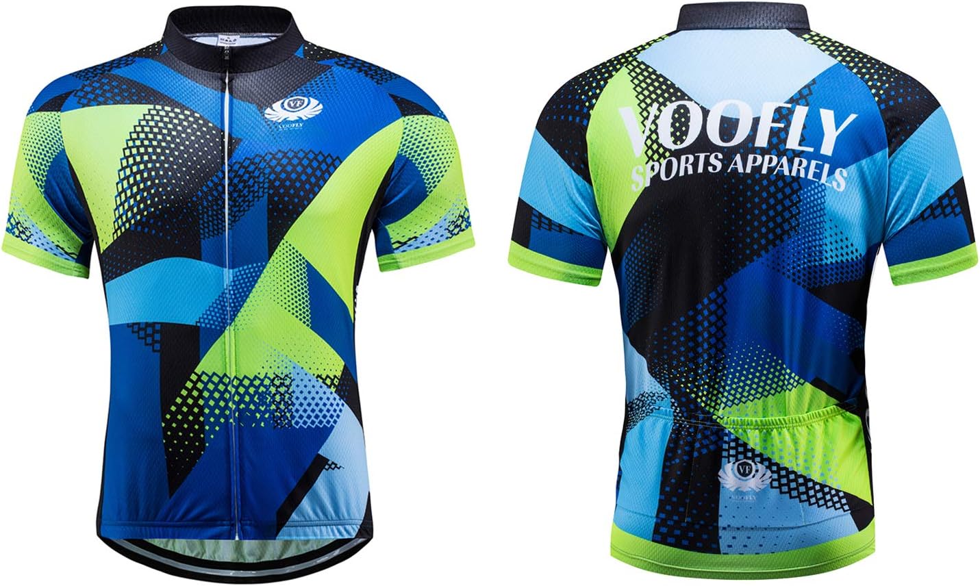 voofly Men's Cycling Jersey Set Men Short Sleeve Compression Bike Shorts Gel Padded Biking Clothing : Clothing
