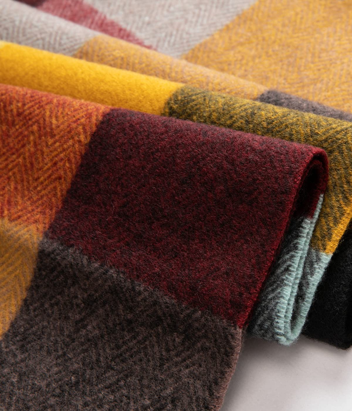 Villand Women's Wool Scarf - Cashmere Feel Winter Checked Scarves for Women, Large Soft Thick Shawls and Wraps with Gift Box