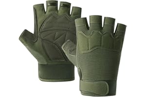 Towintec Fingerless Tactical Gloves, Padded Lightweight Breathable Climbing Glove for Rock, Motorcycle, Climbing, Cycling, Tree, Sail, Outdoor Sports