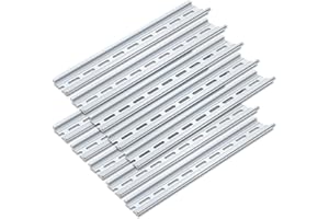 VAMRONE 10 Pieces 1 Meter Aluminum DIN Rail, Top Hat Slotted DIN Rails with RoHS for Professionals and DIY Cut Length | Hardware Components Mounting - 1 Meter Long, 35mm Wide, 7.5mm High