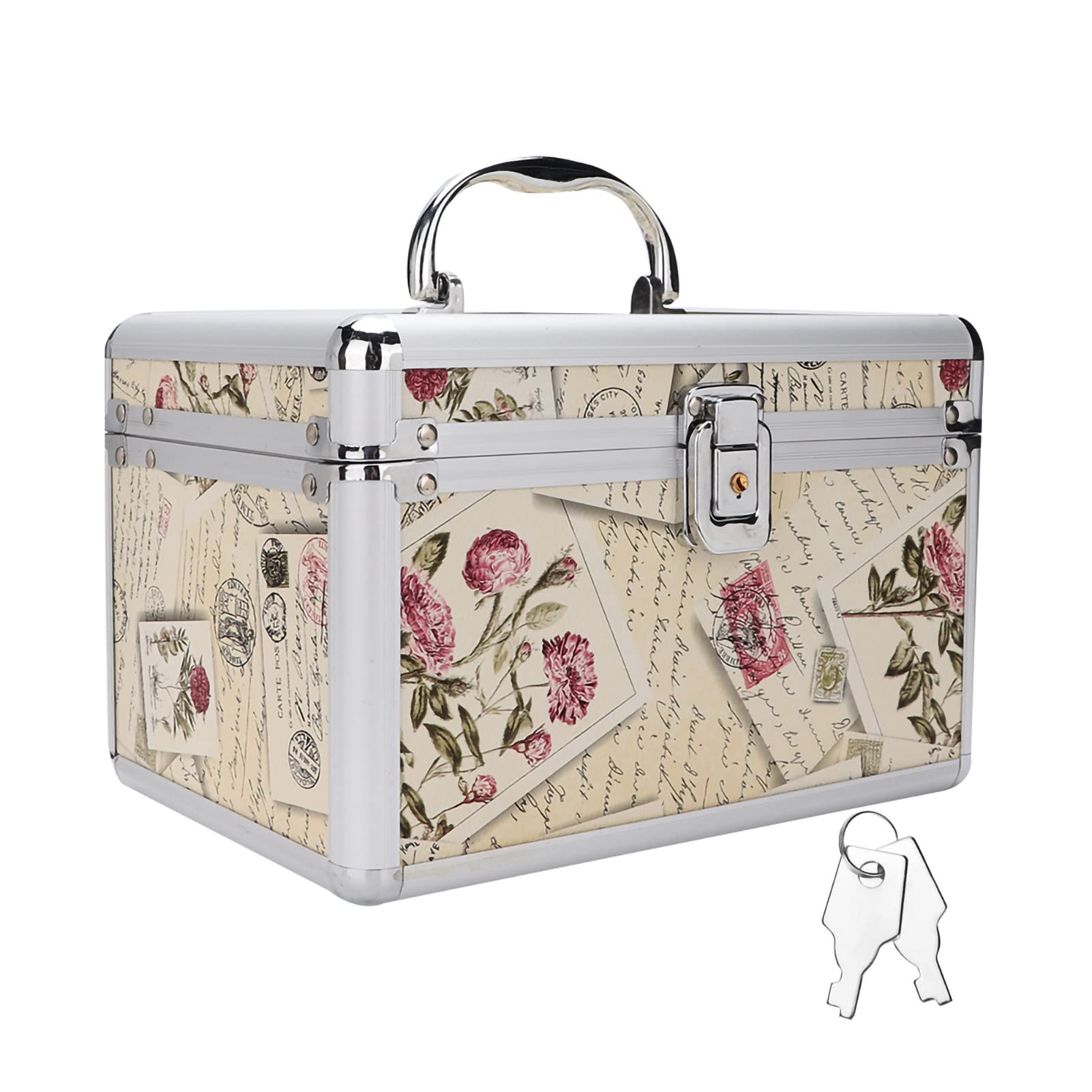 Professional Cosmetic Organizer - Makeup Train Case with Lockable Mirror & Large Capacity Storage for Eyelash Extensions, Nail Polish, Jewelry & Beauty Essentials