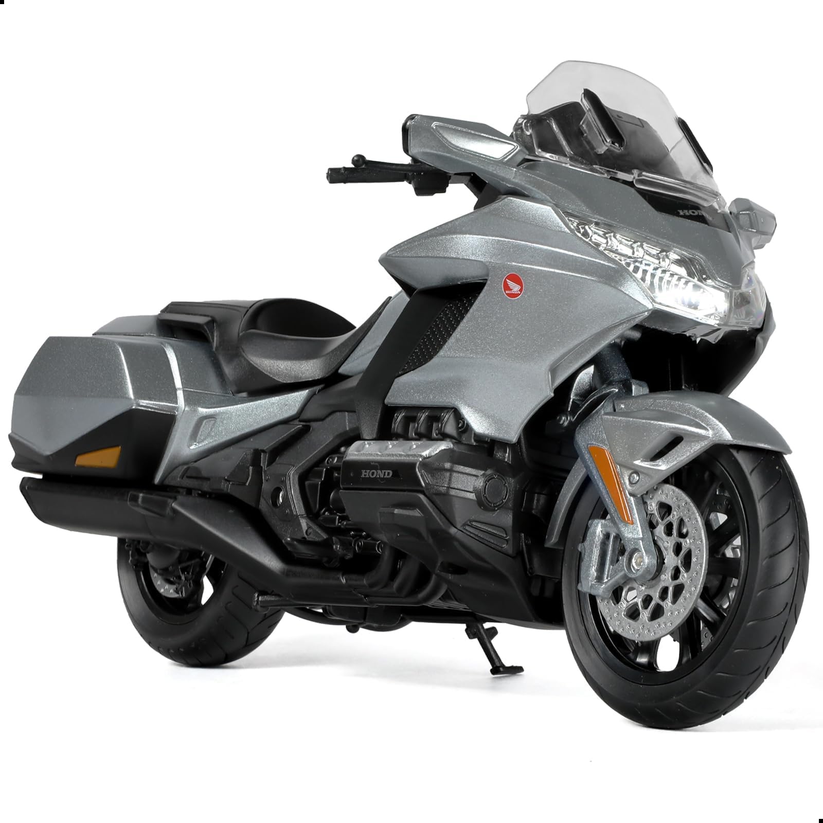 Risopen 1:12 Motorcycle Model Compatible for Honda Goldwing Alloy Diecast Motorcycle Model Toy Mini Moto Gift (Grey)