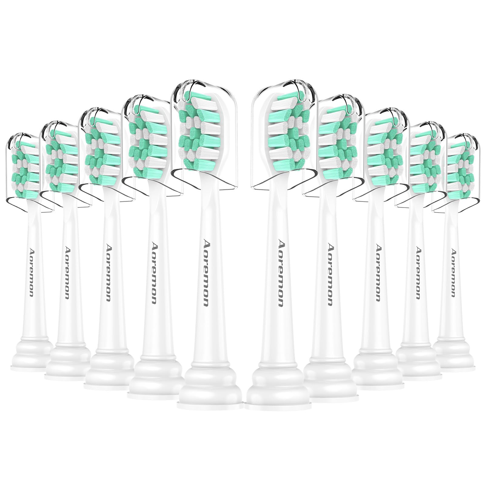 Photo 1 of Aoremon Replacement Heads for Philips Sonicare c2 c1 Brush Head Compatible with Phillips Sonicare and More Click-on Electric Toothbrush, 10 Pack