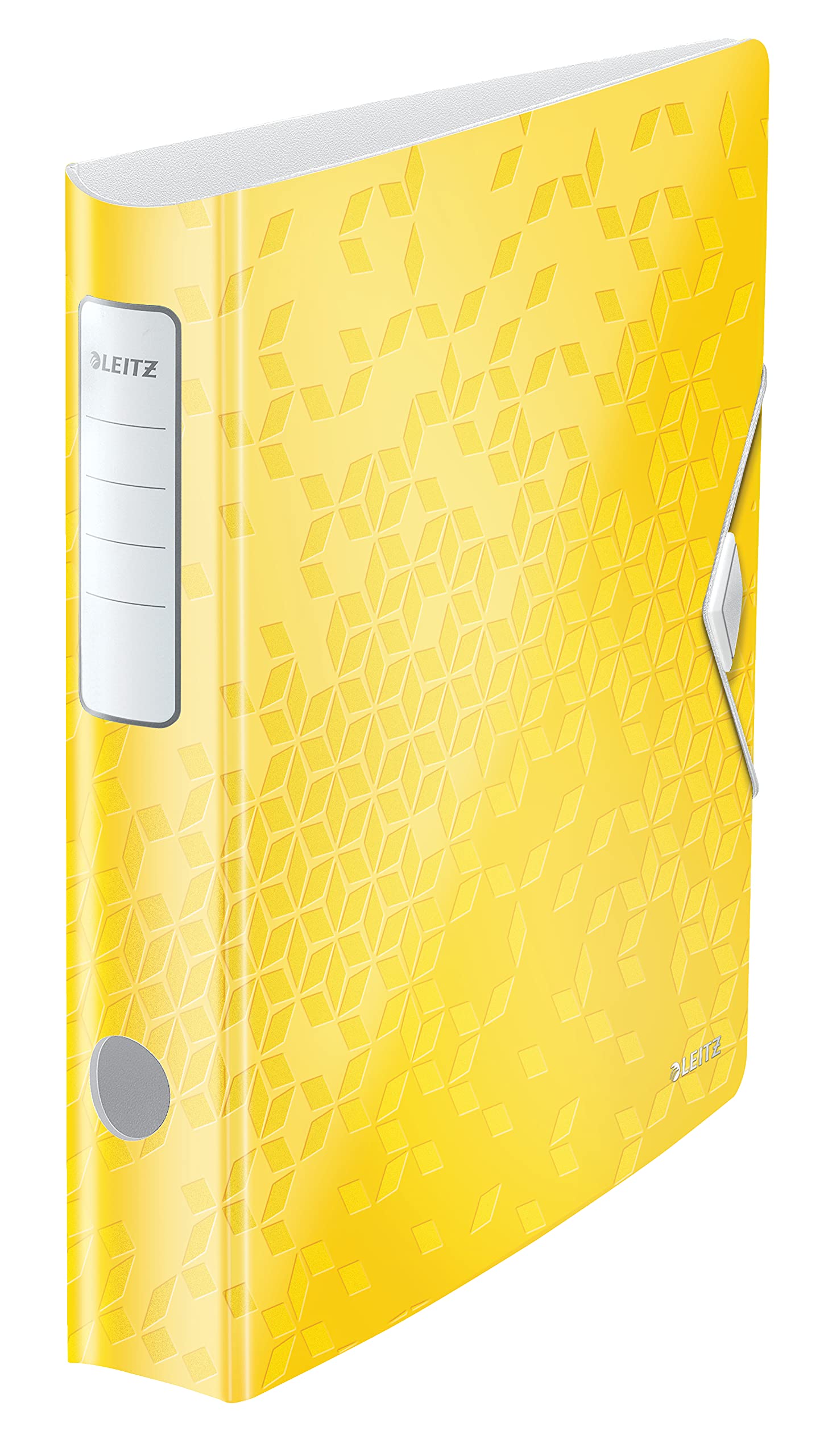 Leitz A4 Lever Arch File Active, Yellow, Curved spine 65mm width, Elastic fastening, Light polyfoam, WOW Range, 11070016