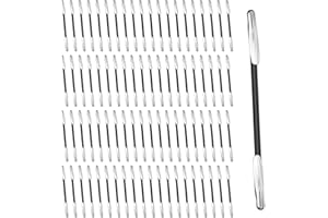 HAIKING Strong Iron Buckle Elastic String, 100 PCS Stretchy Round Cords for Fixing Cap, Binding Books (Black, 4.5 cm/1.77 in)