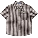 Aelfric Eden Mens Button Down Shirts Boxy Plaid Short Sleeve Shirts Unisex Streetwear Summer Tops