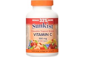 Sunkist Chewable Vitamin C Tablet, Tropical Breeze, 500mg