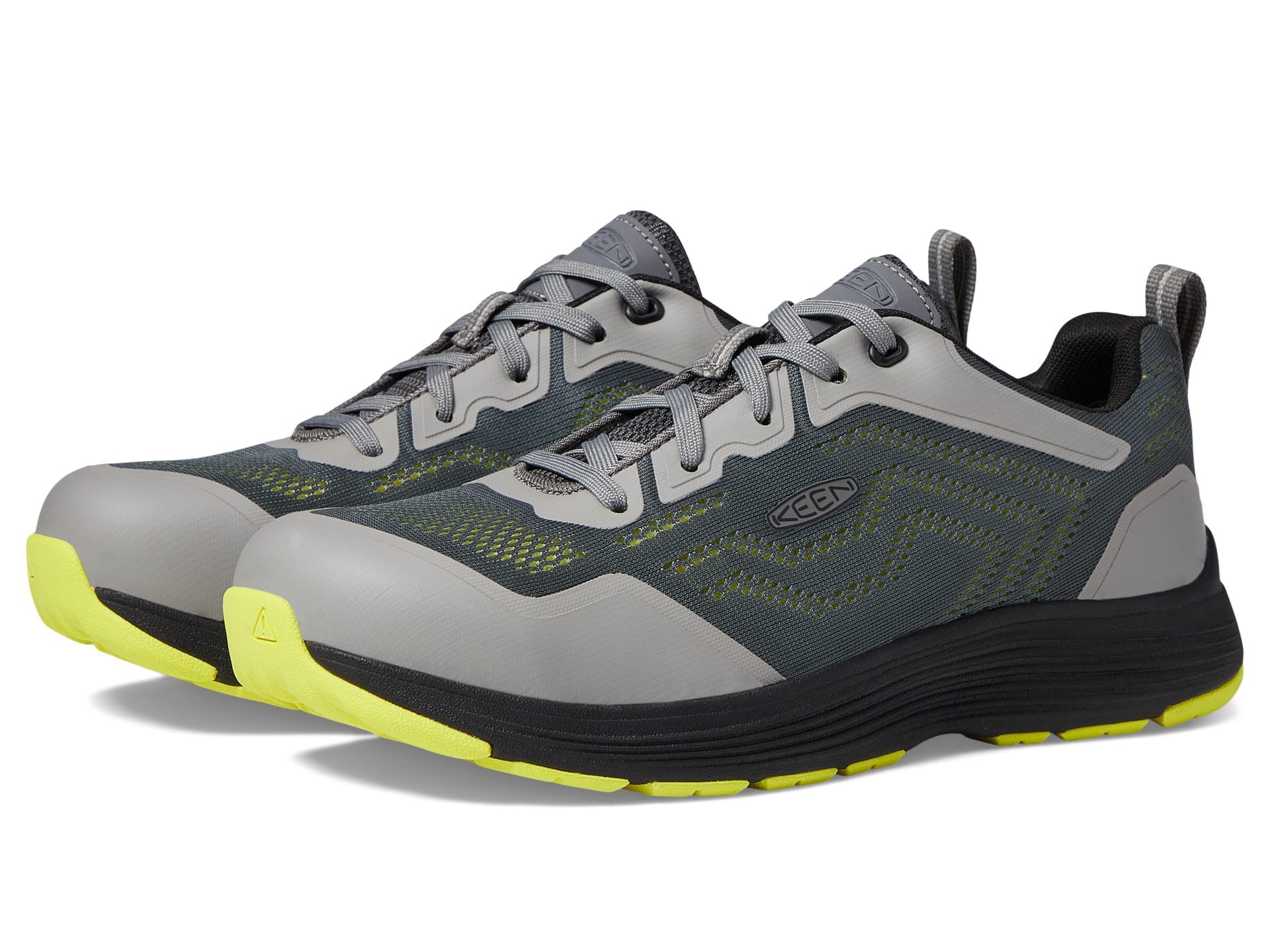KEEN Utility Men’s Sparta 2 Low Height Alloy Toe ESD Industrial Work Shoes, Steel Grey/Evening Primrose, 12