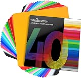 TECKWRAP Permanent Vinyl Sheets 12x12 40 Sheets Assorted Colors view 1