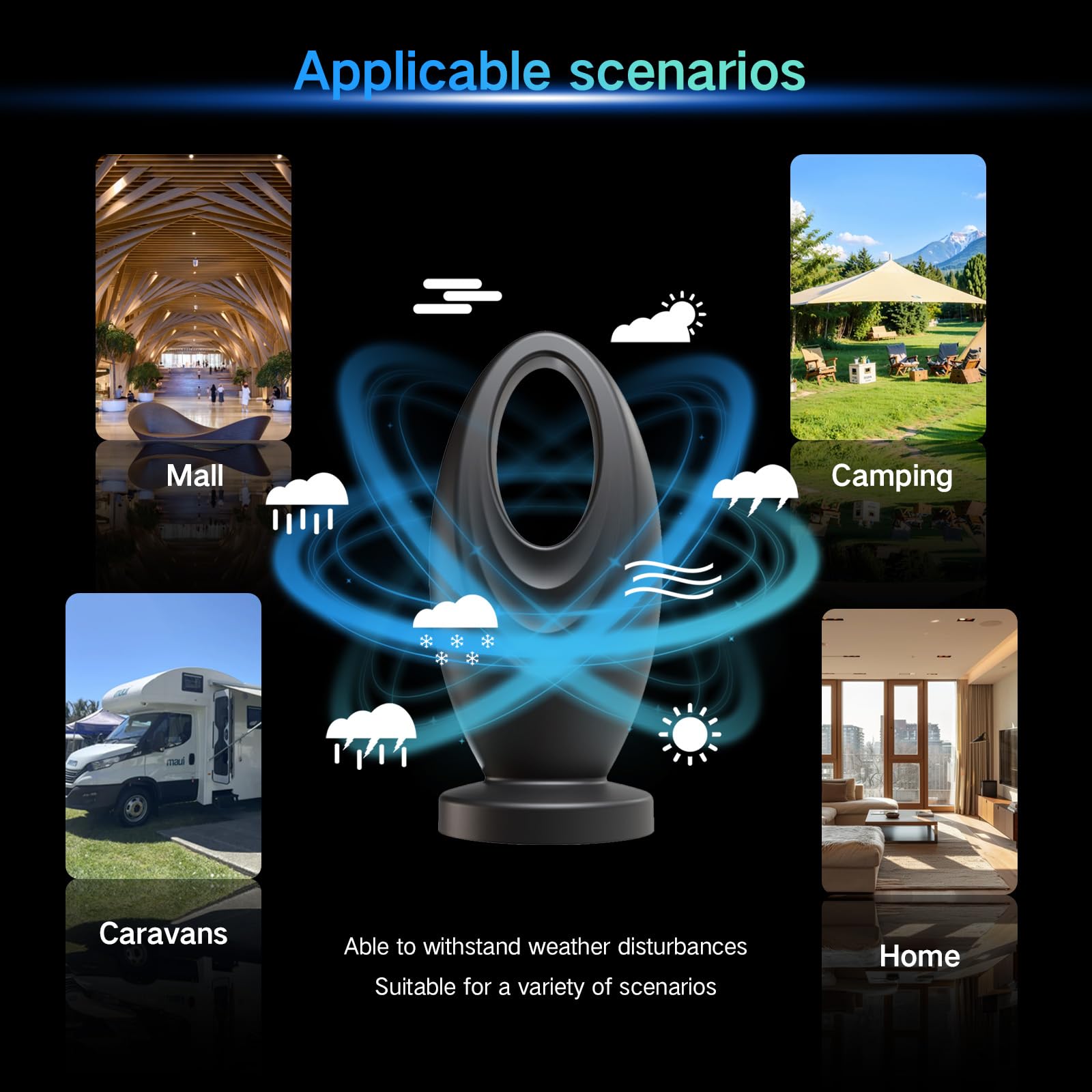 2025 TV Antenna for Smart TV and Old TV, 2200+ Miles Range HD Digital TV Antenna Indoor with 360° Signal Strongest Booster, Supports Local Channels 1080P 4K Reception for Home, RV, Camping (32ft)