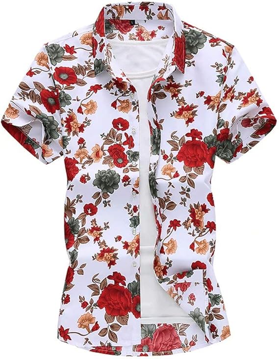 Amazon Trysimple 半袖シャツ カジュアルシャツ メンズ 花柄 アロハシャツ シャツ 男性 半袖 お兄系 プリント 折襟 大きいサイズ リゾート Qt5030 7091 シャツ 通販
