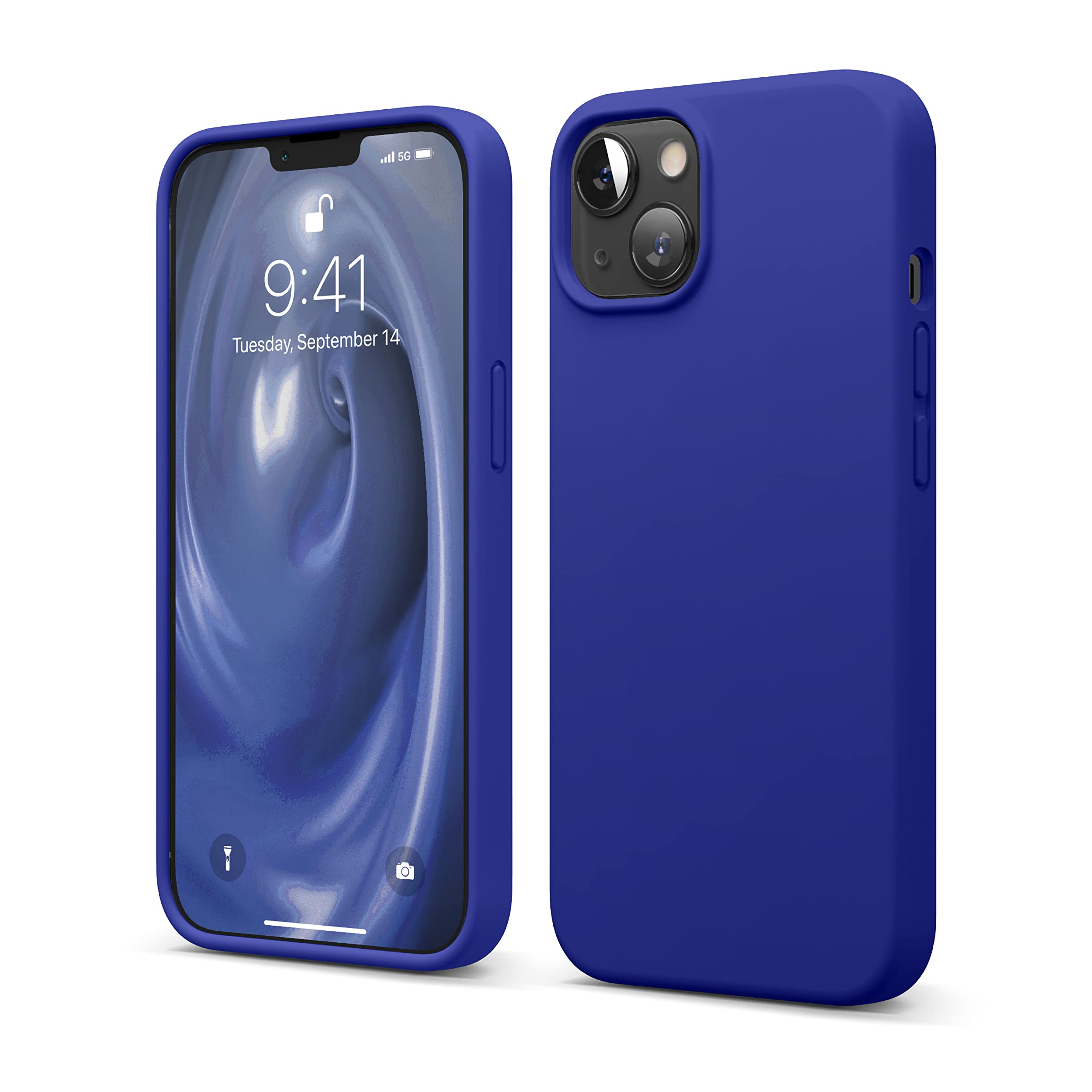 elago Liquid Silicone Case Compatible with iPhone 13 Case (6.1"), Premium Silicone, Full Body Protection - 3 Layer Shockproof Phone Cover, Anti-Scratch Soft Microfiber Lining (Cobalt Blue) — image 1
