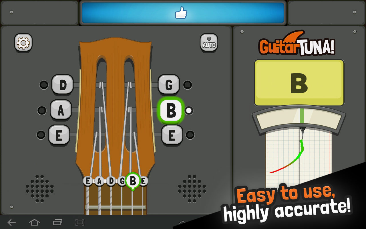 Guitartuna Guitar Tuner app for standard tuning Uses the built in