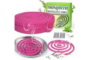 SEEKDIT 20 Pack Mosquito Repellent Coils, Plant Based Citronella Mosquito Repellent Indoor Outdoor Bug Repellent for Patio Yard Camping, 7 Hour Protection, 1 Holder and 2 Stands
