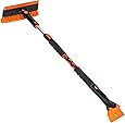 BIRDROCK HOME Snow Moover 60" Extendable Snow Brush & Ice Scraper for Car or Truck - Foam Grip – Foam and Soft Bristle Head – Durable Aluminum Body - SUV Window & Windshield Tool