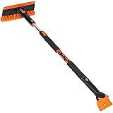 BIRDROCK HOME Snow Moover 60" Extendable Snow Brush & Ice Scraper for Car or Truck - Foam Grip – Foam and Soft Bristle…